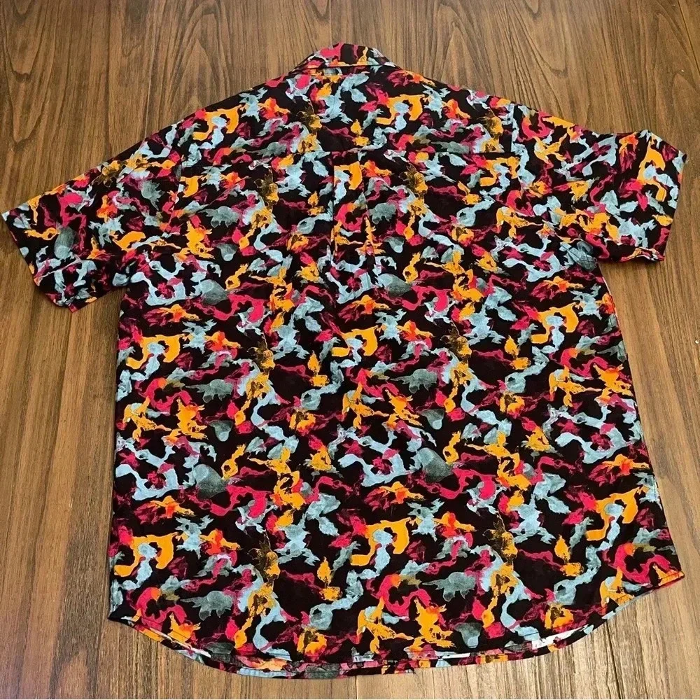 Lifted Research Group LRG Abstract Button Up Short Sleeve Shirt Men’s size L